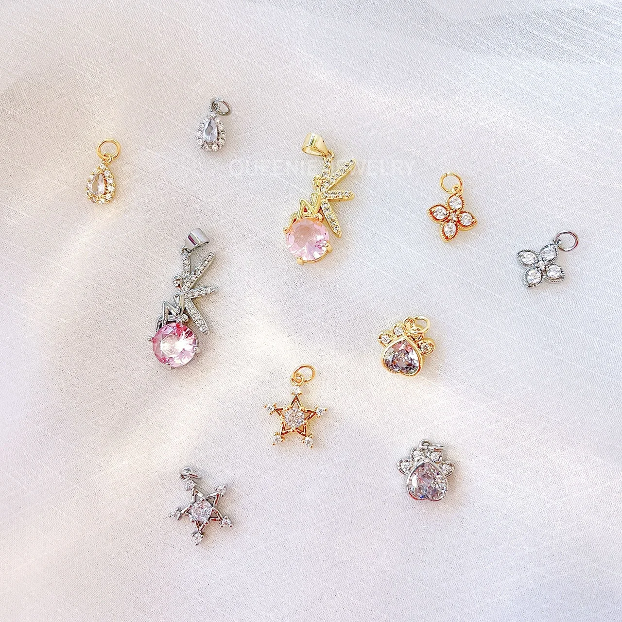 American new style stacked star collarbone chain simple love diamond water drop necklace for women