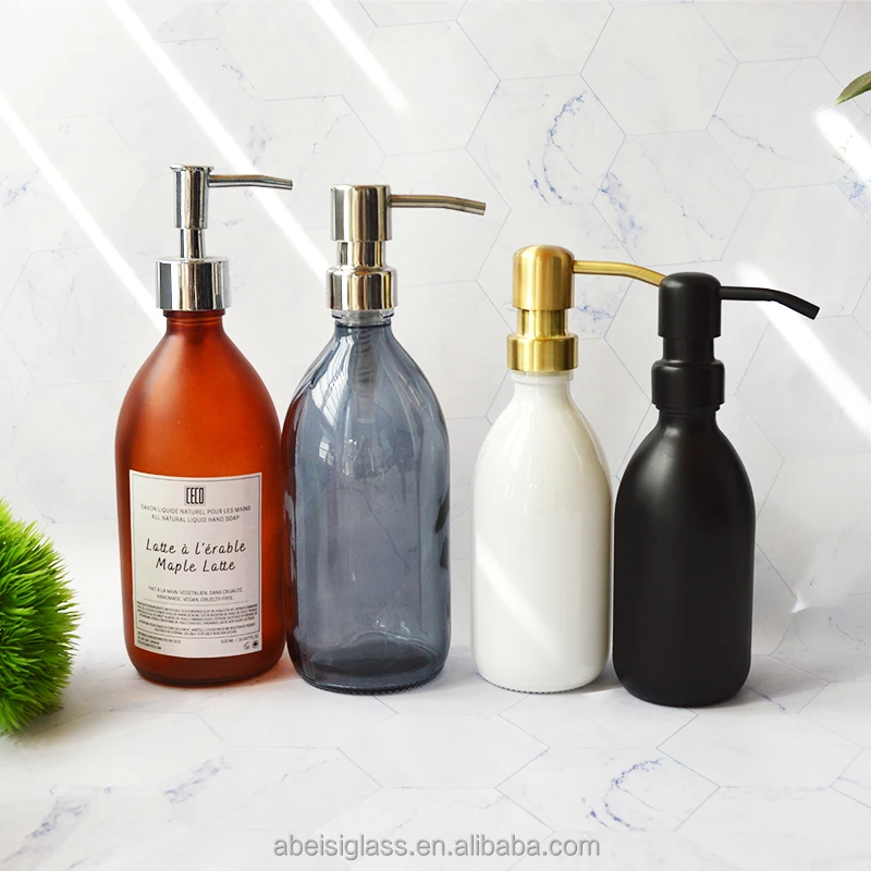 200/250/300ml Refillable Glass Hand Sanitizer Dispenser Apothecary Bottle with Gold Pump