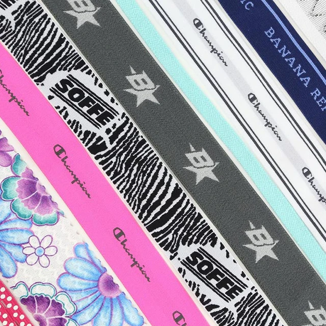 
Модная жаккардовая эластичная лента с принтом на заказ для нижнего белья, эластичная лента с принтом 