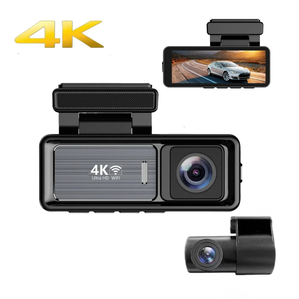 3.2' Inch 4K WIFI GPS dual cams mini hidden Car DVR camera dash cam front and rear video recorder AHD Parking Monitor for car
