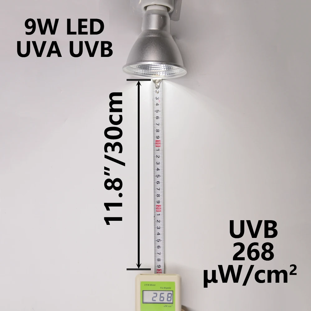 9W UVA UVB LED Reptile Light Lamp Full Spectrum Turtle UVB 5.0 10.0 Sun UV Light Lamp Bulb For Reptile