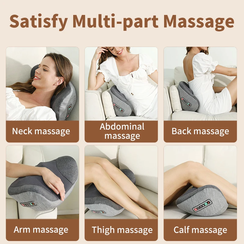 Soft breathable multifunctional electric massage neck pillow heat pillow