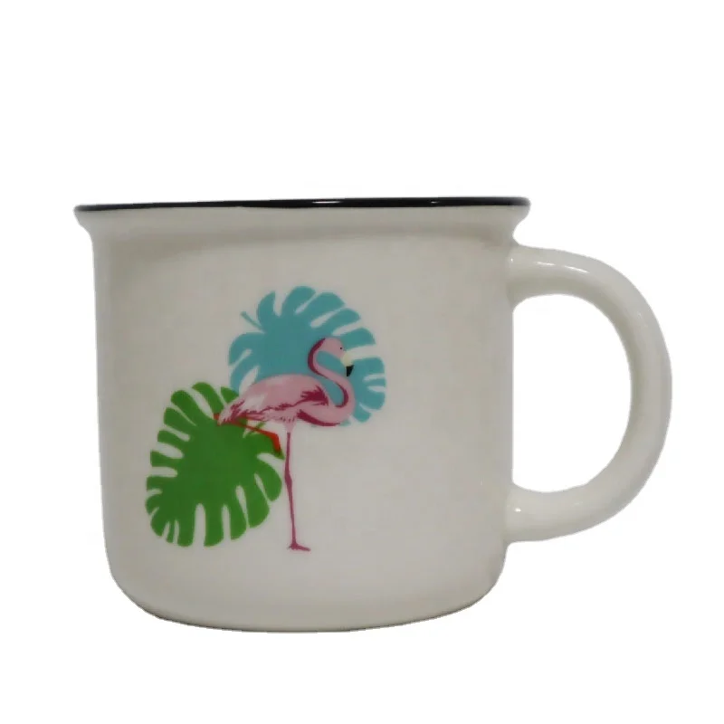 
Custom Logo Printing Enamel Color Glaze Mug, Enamel Camping Yellow Mug Print Decal Wholesale Enamel Coffee Mug 