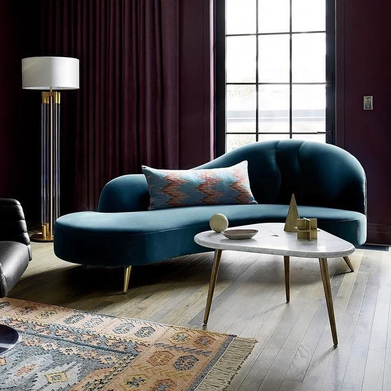 Современный скандинавский диван-кровать с откидывающейся спинкой, роскошная мебель для гостиной, спальни, бархатная изогнутая длинная кушетка, оптом