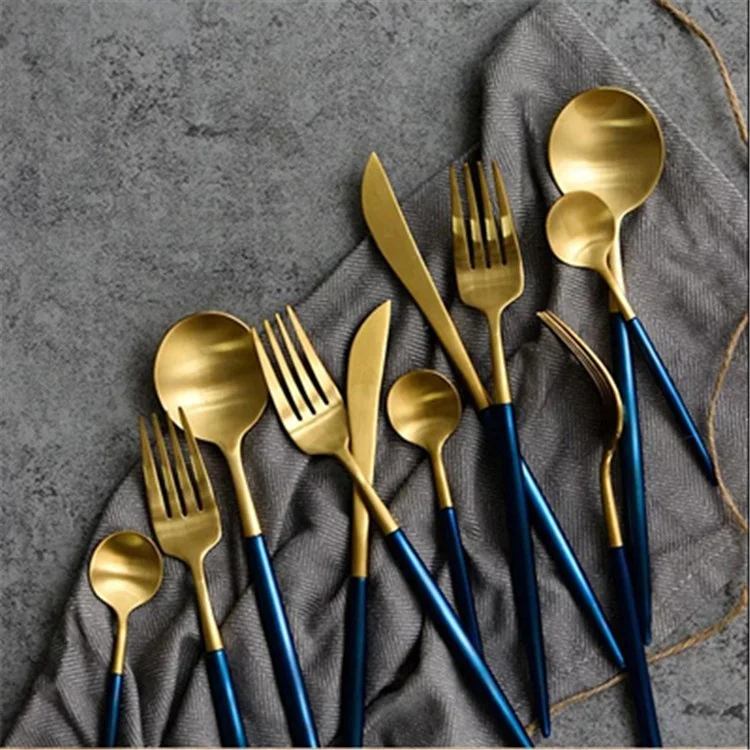 Flatware Wholesale Tableware Stainless Rose Gold Cutlery Fork Knife Spoon Sets