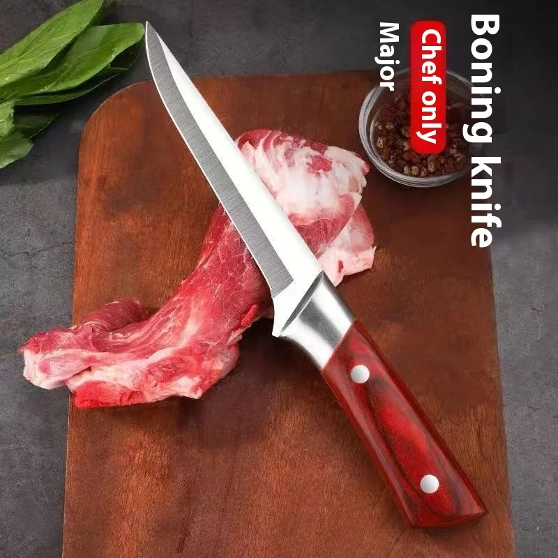 Custom wooden handle damascus curved carving bread paring boning butcher cleaver knife set for fruit