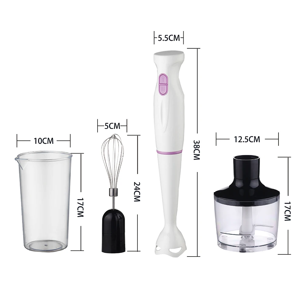 Easy assembly and remove for clean with plastic stick hand blender set 300W