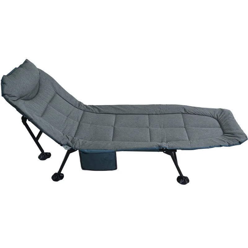 Camp Reclining Rest Chair Soft Cotton Mat Mattress Nap Cot Bed Portable Sleeping Travel Office Steel Folding Outdoor Camping Bed