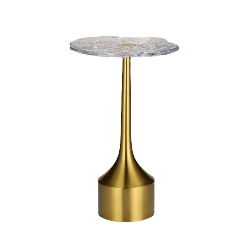 Luxury Modern Nordic Golden Stainless Steel Acrylic Rose Coffee Table