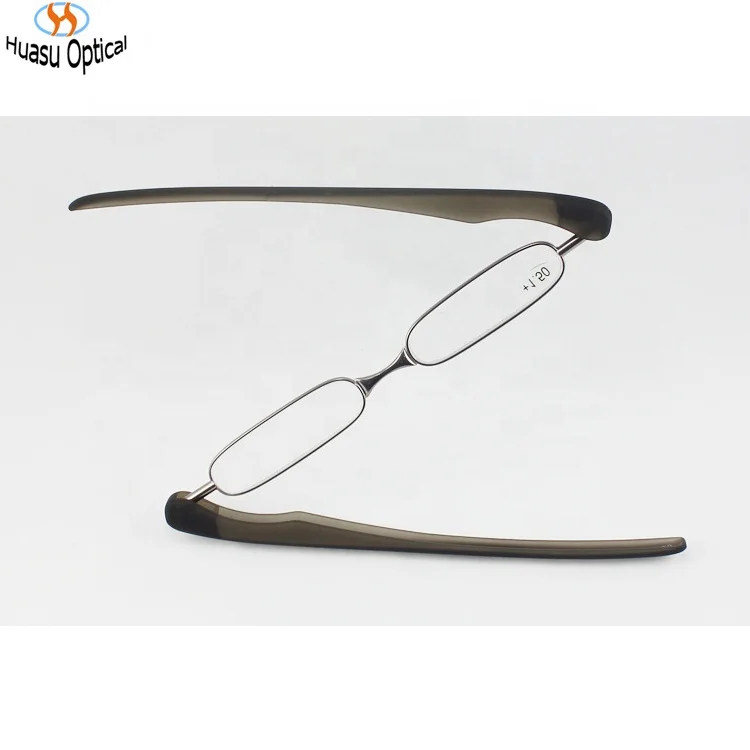 Light Convenient Plastic PC Reading Glasses Cheap Price Reader Eyeglasses 360 Rotating Foldaway Small Slim Glasses