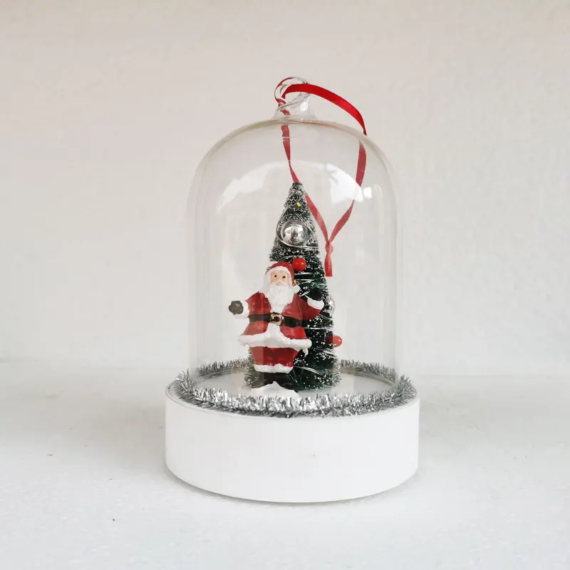 LED luminescence Santa Claus House Elk  christmas dome Resin base Bell jar tabletop Lantern Home Lamp Decoration