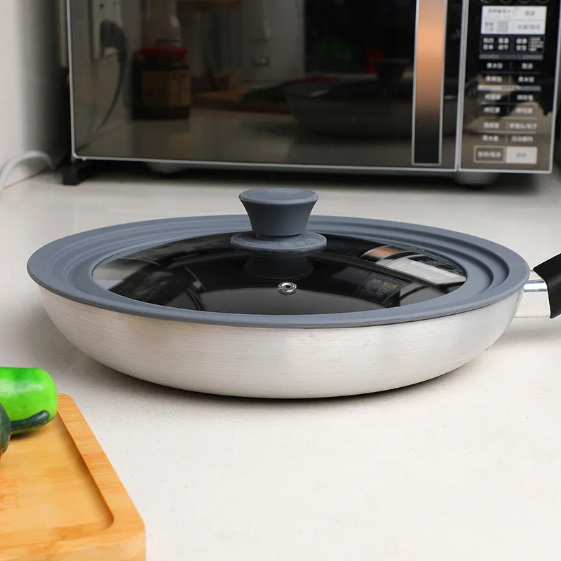 Universal silicone pot cover glass waterproof cover protective ring non-slip sealing ring suitable induction cooker pot cover
