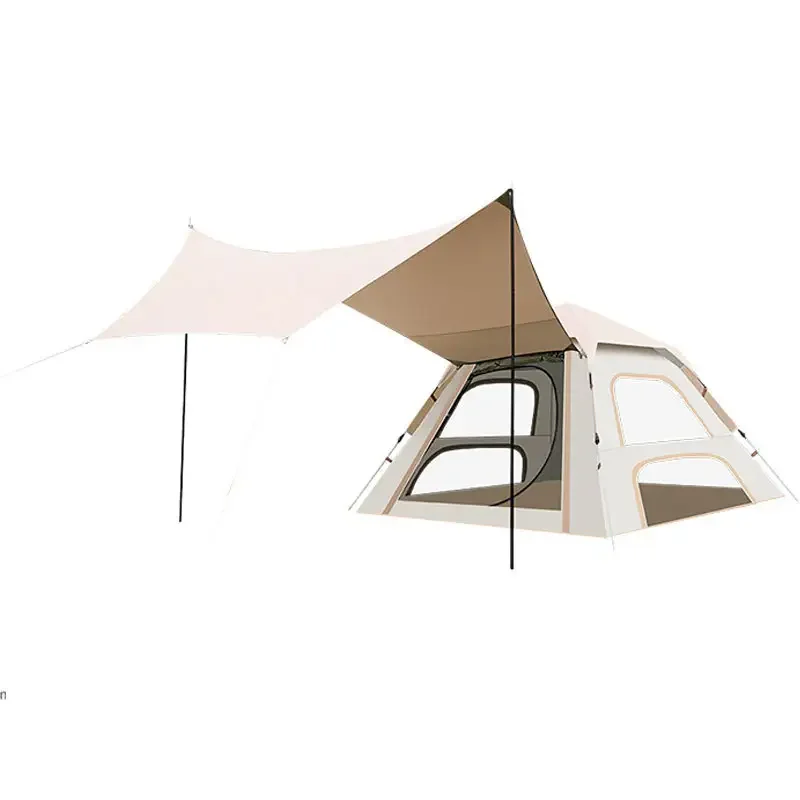 2023 new design outdoor automatic waterproof glamping tents portable tarp 2 in 1 for camping multipurpose tent