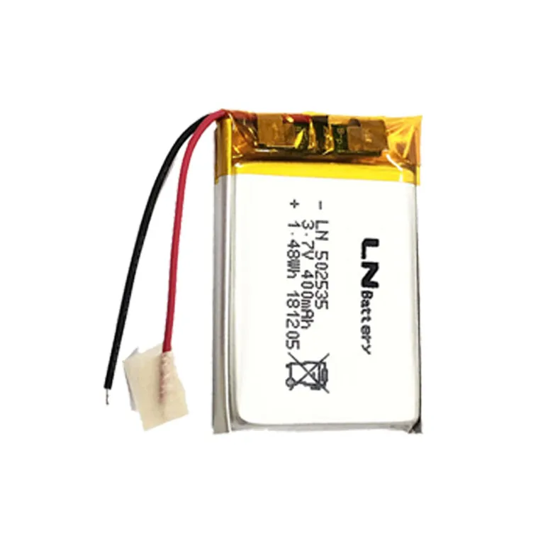 Iec62133 Certified Rechargeable Polymer Li Ion Cell Flat Battery 502535 802035 With 400Mah 3.7V Lipo Battery