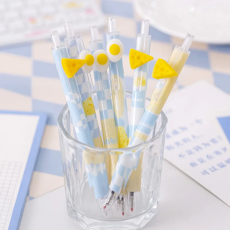 Student Stationery Kawaii Plastic Pencil for Students Sea Salt Cheese Simulation Activity Writing Tools Neutral Pen