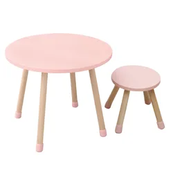 Kids Bedroom Furniture Kids Table Environmental Friendly Solid Wood Children Table and Chairs