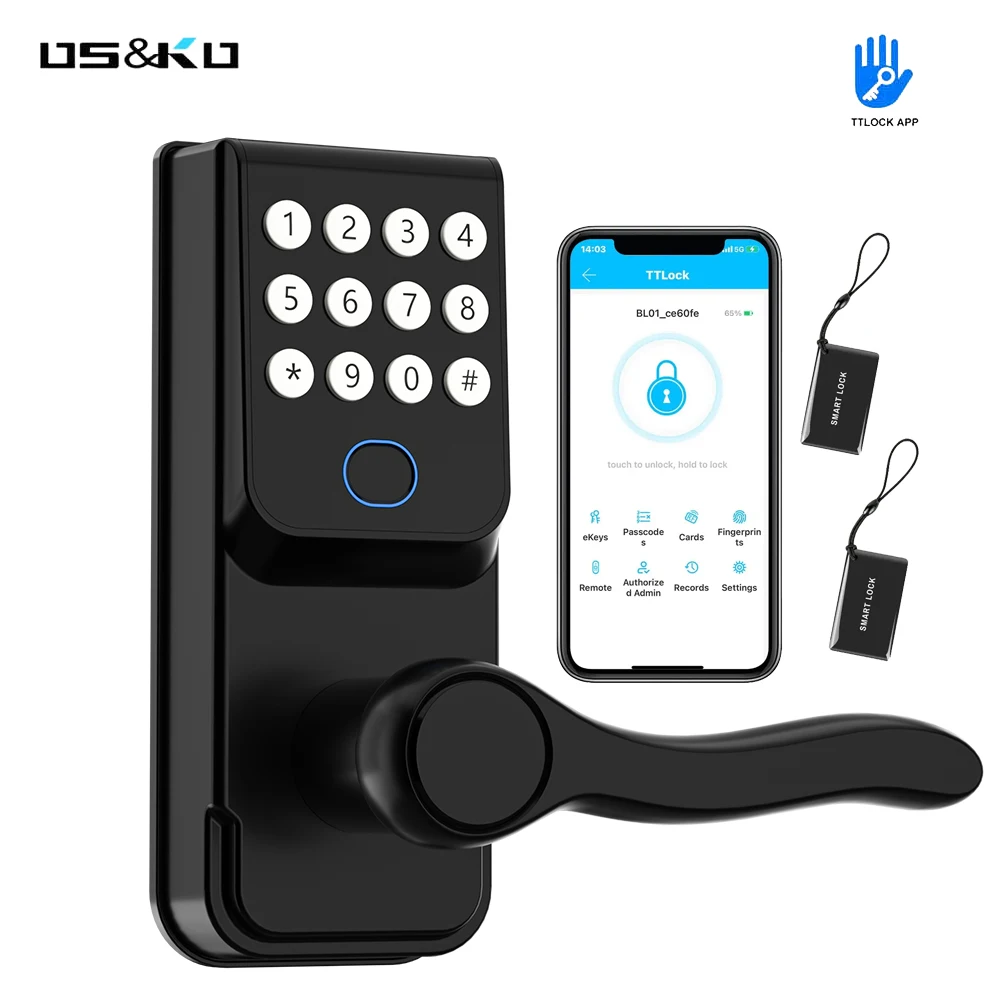 Electronic Fingerprint Smart Card Door lock APP Keyless code lock Home intelligent door lock