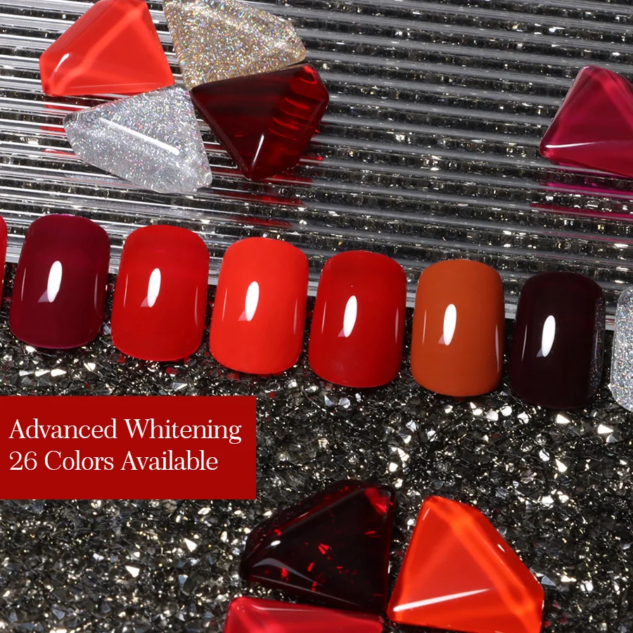 Vinimay Hot Sale New Year Rose Red Gel Polish 15ml 26 Colours Red Nail UV Gel Christmas Gel Color Set Nail Polish Color