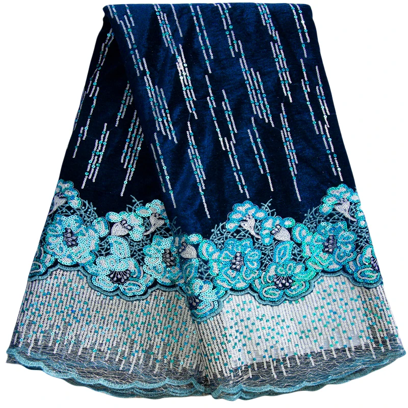 African Mesh Lace with Sequins 2023 Newest Nigerian Velvet Lace Fabrics for Women Wedding Party Dresses Sew 3463