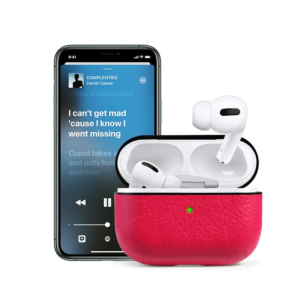 Amazon Лучшие продажи холщовый узор PU кожаный чехол для iPhone наушники pro вкладыши 3rd с карабином