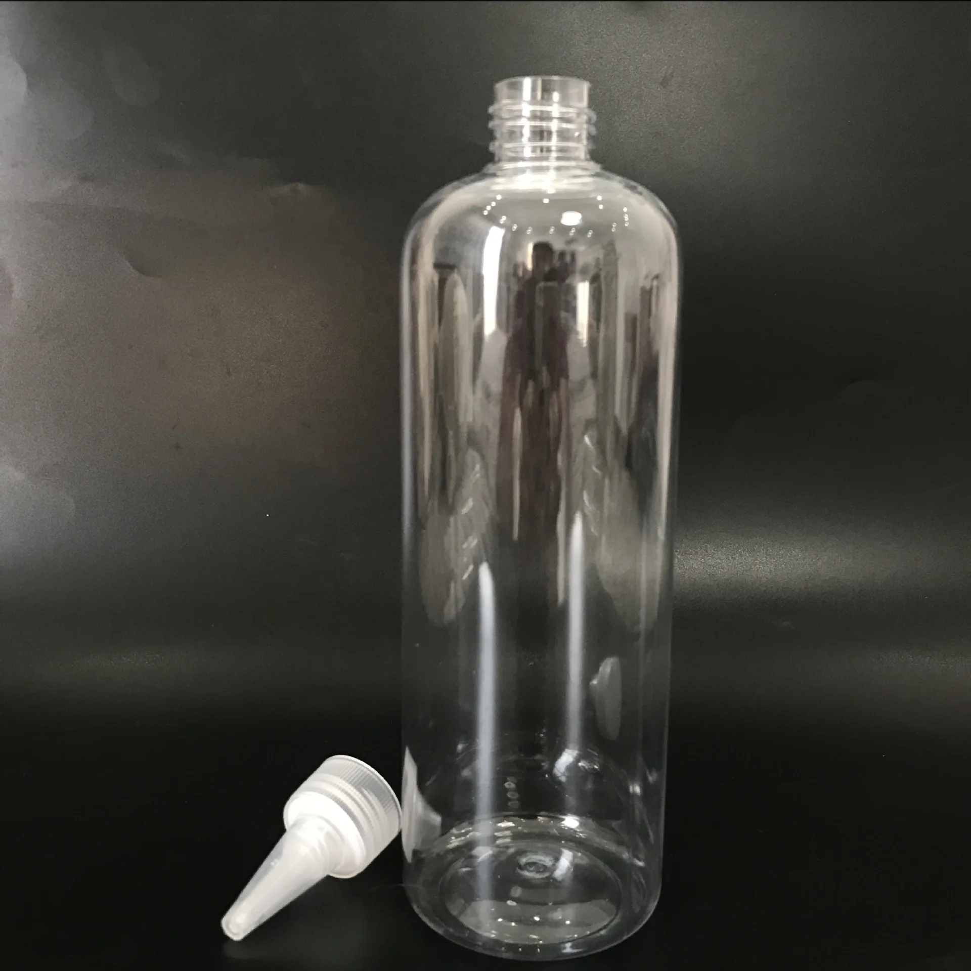 500ml transparent tip extruded water color paint clear plastic round bottle with lid