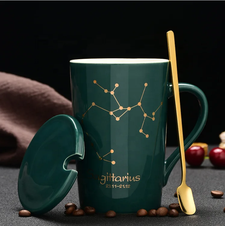 Factory supply cheap custom ceramic coffee mug with lid