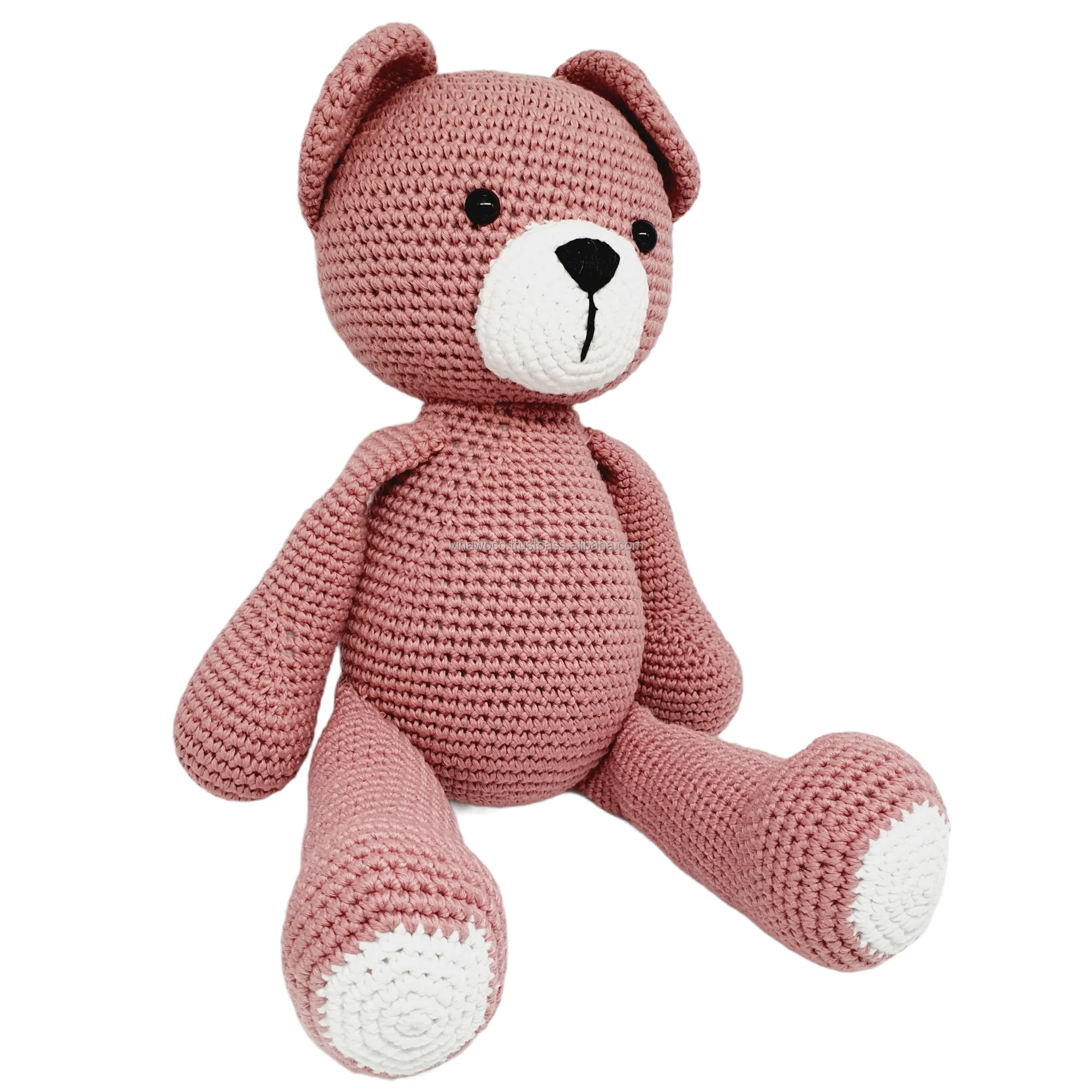 Crochet Toys Animal Plush Toy Cotton Crochet Animal Baby Rattle Toy Customized Plush Rabbit