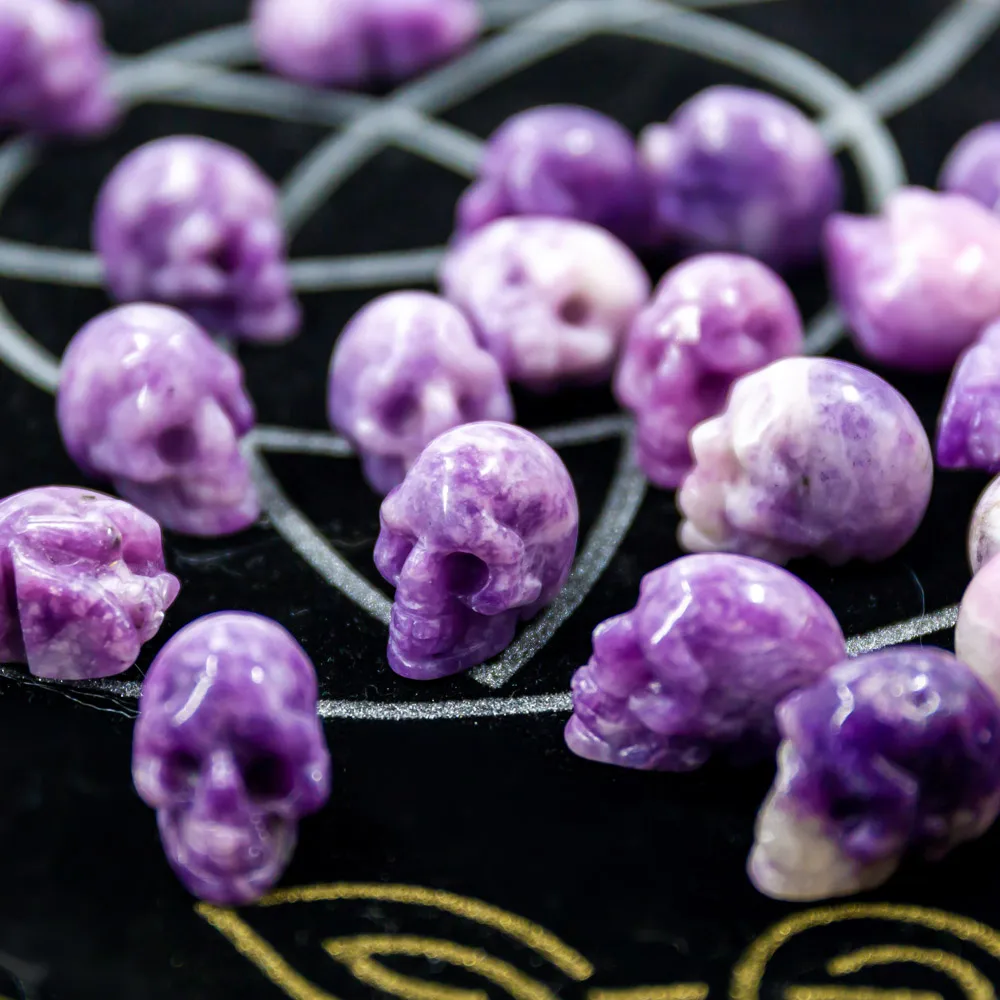Wholesale Nature Gemstone about 1 inch Crazy Lace Agate Mini Crystal Skulls For Feng Shui