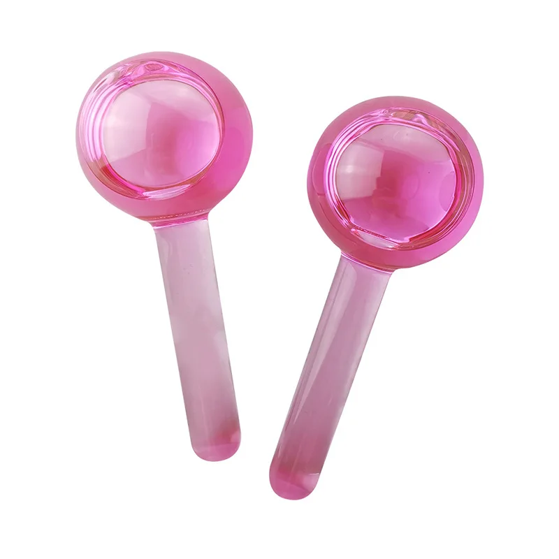 Summer Hot Selling Private Label Beauty Eye Face Blue Pink Glitter Ice Globes Face Massage Cooling Facial Ice Cube