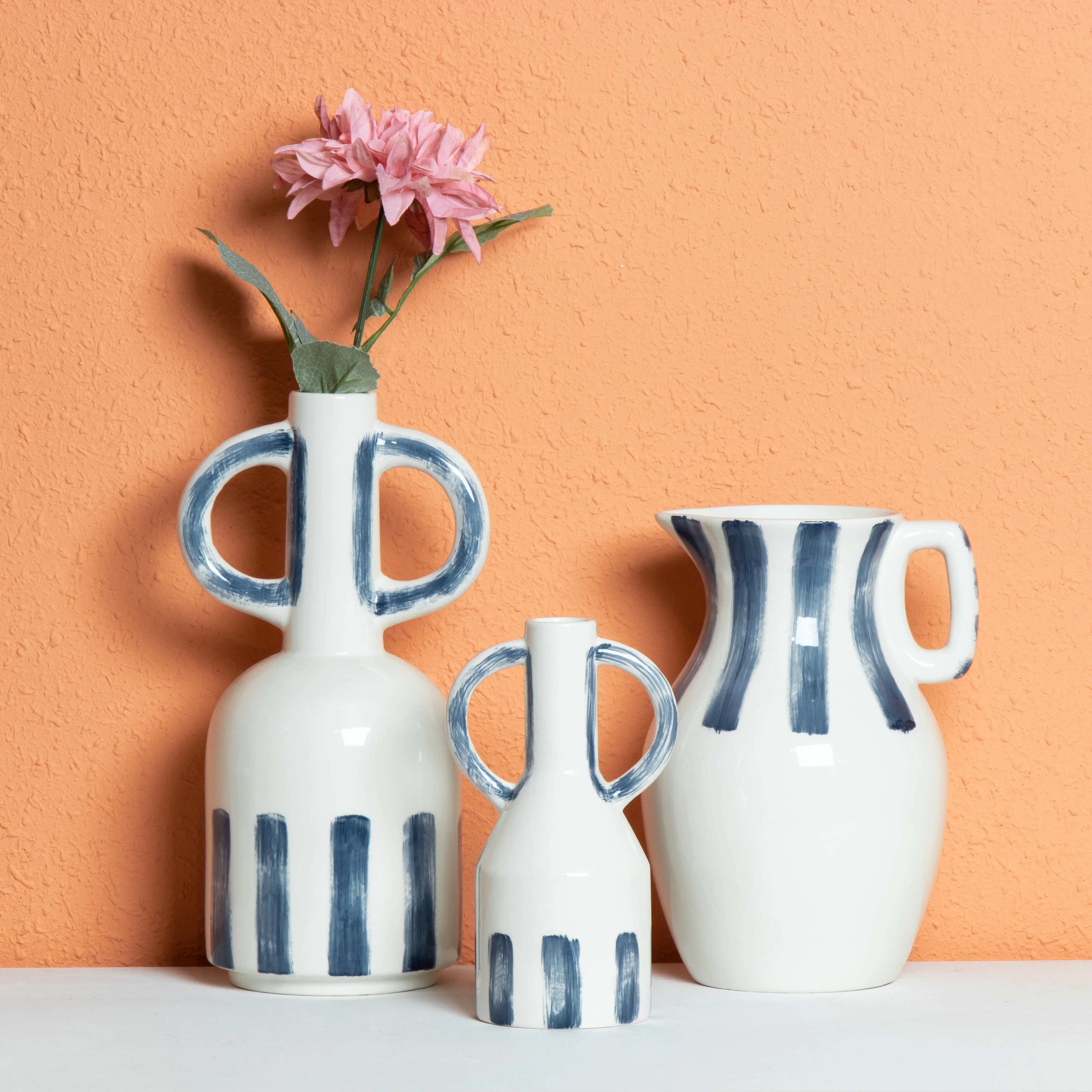 Luxury Home Nordic Modern Decoration Geometry Shape Ceramic Vase Flower And Candle Vases