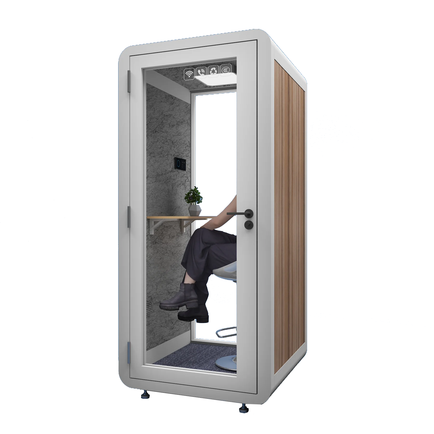 Factory Supply 1.0X1.0X2.3M Acoustic Video Booth Sound Proof Studio Acoustic Video Recording Booth Outdoor Office