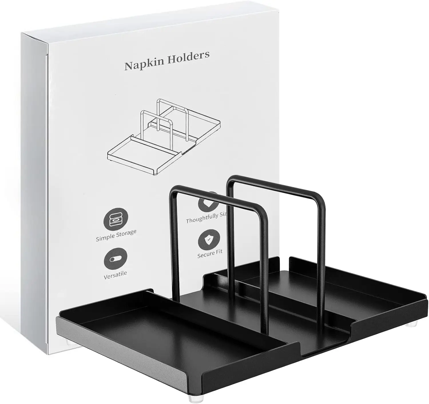 Black Metal Napkin Holder - Chic Dining Table Decor, Easy-to-Use Serviette Stand & Perfect Family Gift