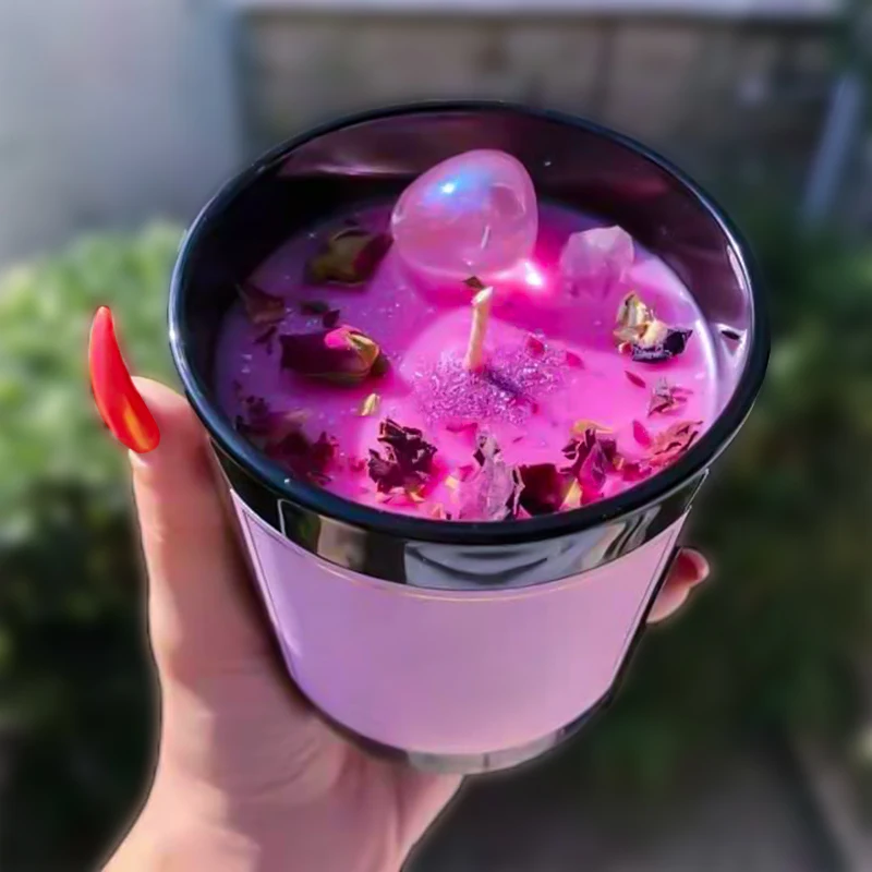 Wholesale affordable rose candle jar soy wax candle for home scents crystal unique scented candle