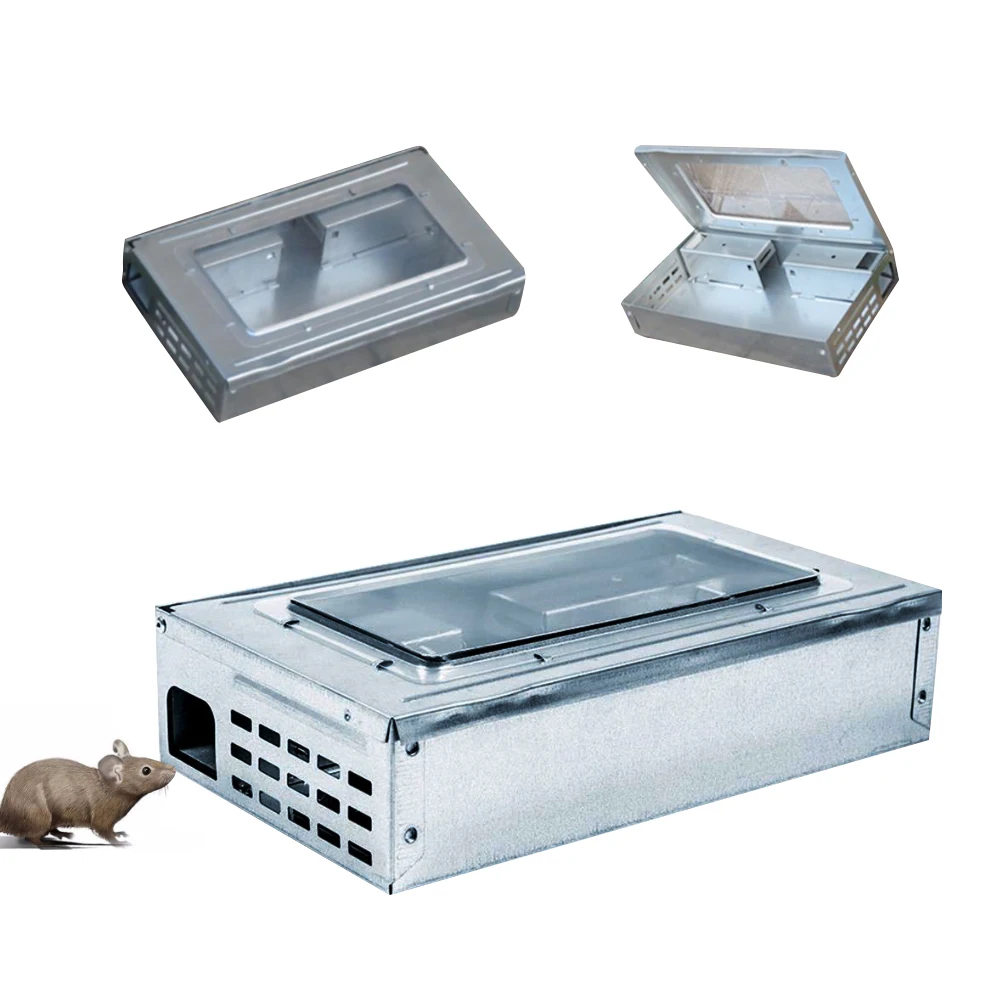 20 PCS/LOT Catching Deratization Poisonous Rats Box Stainless Steel Bait Station Mousetrap