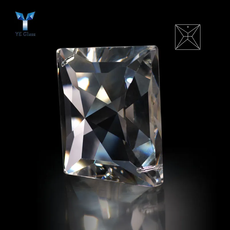 Fancy Clear Square Crystal Prism Pendants Lamp Decoration Crystal Beads Pendants