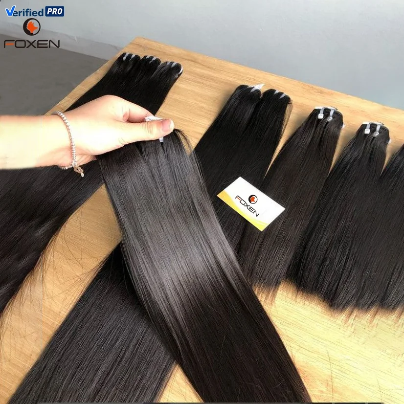 Alibaba Verified Pro Top Factory Foxen 100 Percent Raw Indian Hair Vendor Wholesale Virgin Hair One Single Donor Raw Hair Bundle