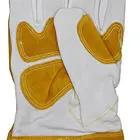 TIG MIG Welding White Yellow Argon 14 Inch Top Cow Split Cuff Sheep Palm Leather High Dexterity Extra Electric Gloves