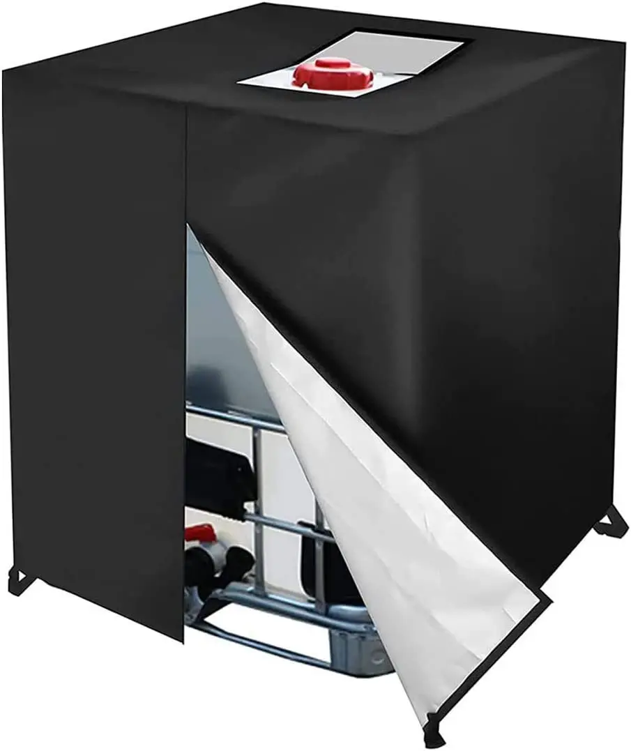 Grey Black 420d оксфордская ткань Ibc резервуар для воды 1000l садовый дышащий защитный чехол с молнией солнцезащитный пылезащитный