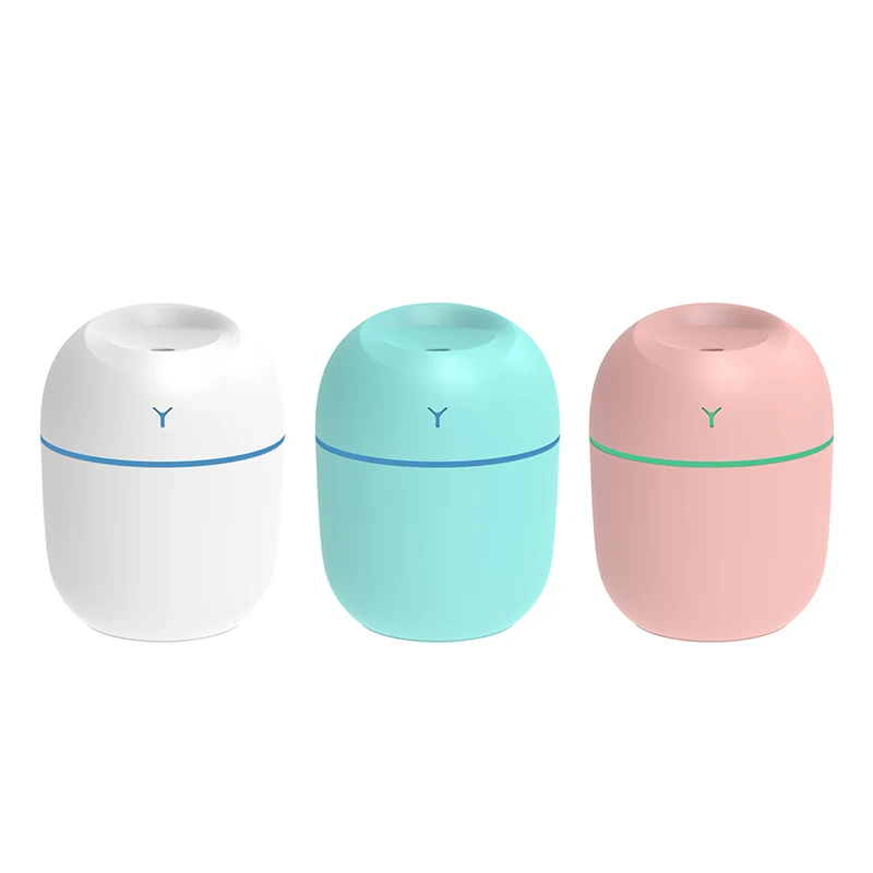 Ultrasonic 220ml Mini Humidifier Aroma Oil Diffuser USB Cool Mist Humidifier with Colorful Night Light for Home Car