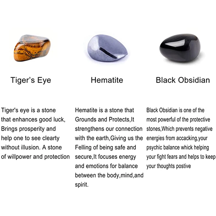 Натуральный обсидиановый камень, лечебный браслет тигрового глаза, тревожность, снятие стресса, тройная защита, браслет из гематита