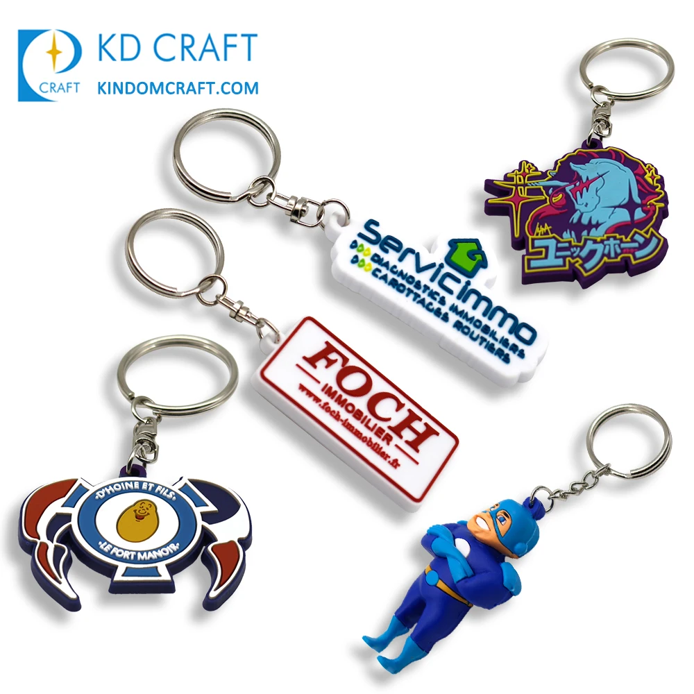 Pretty decorative custom rubber soft pvc lovely 3D cartoon character toy keychain for kids
