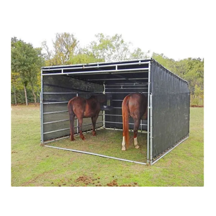Недорогой Легкий Стальной конструктор, домик для лошадей, навес для лошадей