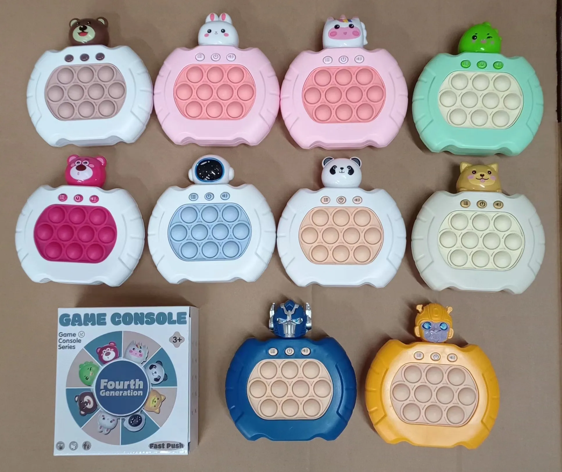 AA Free Sample Educational Light Up Toys Quick Push Game Console Electronic Pop Electronic Quick Push Game Toy Fidget Toys Kids