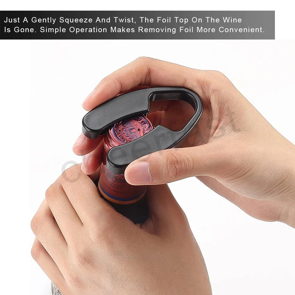 Most Popular Stainless Steel Wine Foil Removes ABS Black Manual Wine Bottle Opener Foil Cutter Wine Bottle Foil Cutter