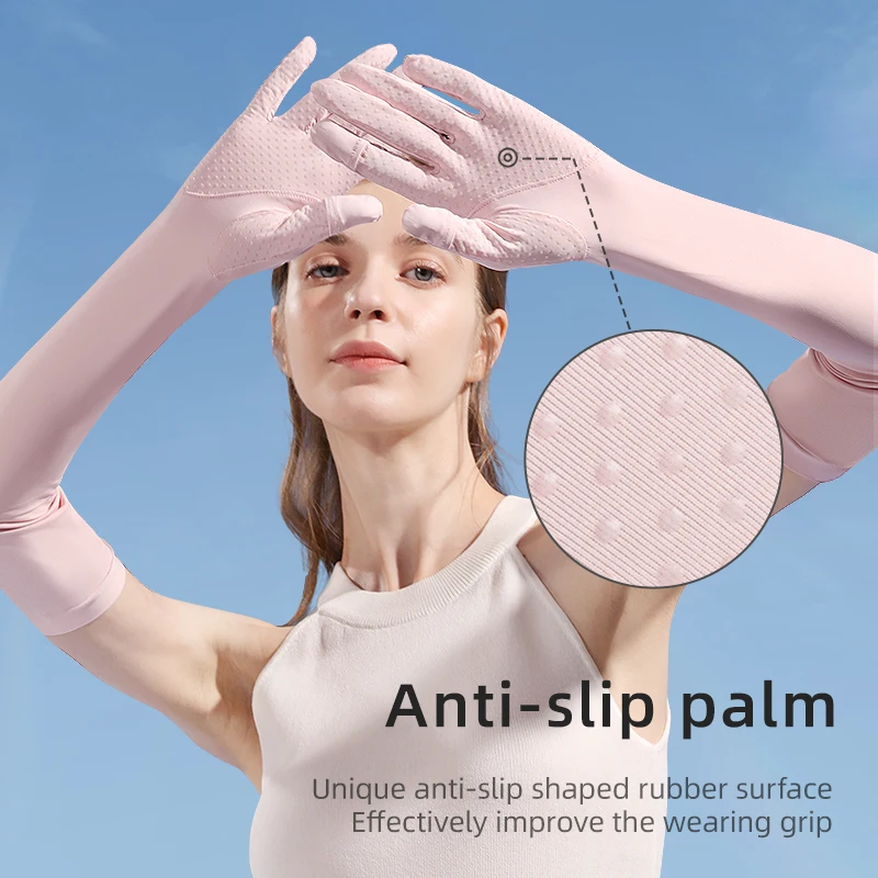 GOLOVEJOY XG49 Summer Ice Silk Half Fingers Gloves Women Breathable Fingerless Gloves Outdoor Driving Glove Sunscreen Mittens