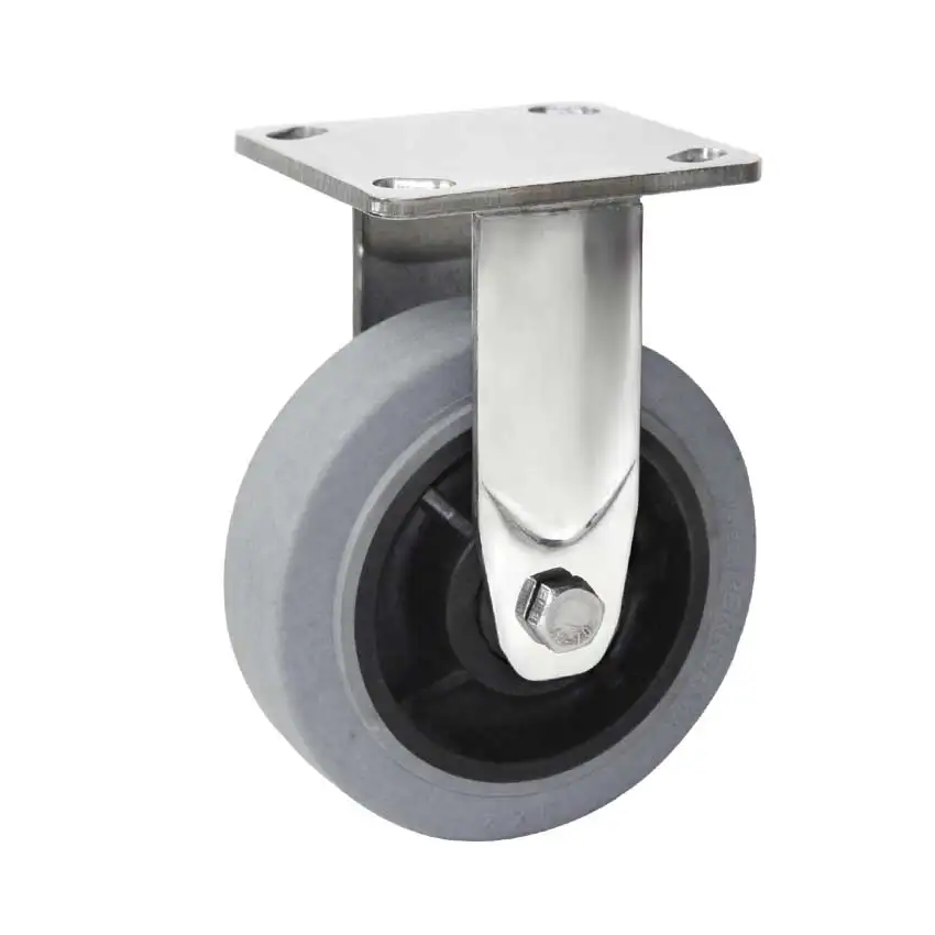 WeiHang 5INCH Swivel castor wheels stainless steel  hand trolley conductive caster anti-static TPR rubber heavy duty caster