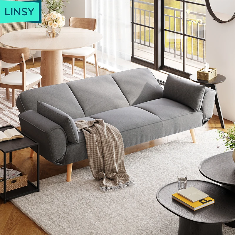 Linsy Durable and foldable wholesale small unit living room L shape 3-seater sofa bed