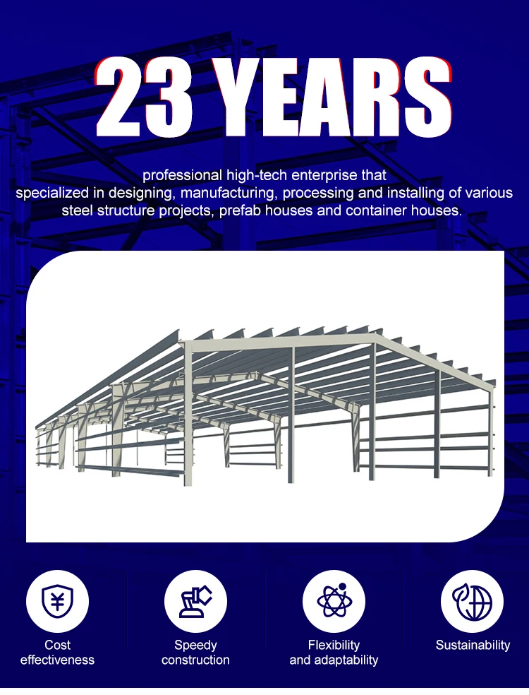 Economical And Practical Steel Warehouse Building Prefabricated Steel Frame Construction Detachable Metal Building