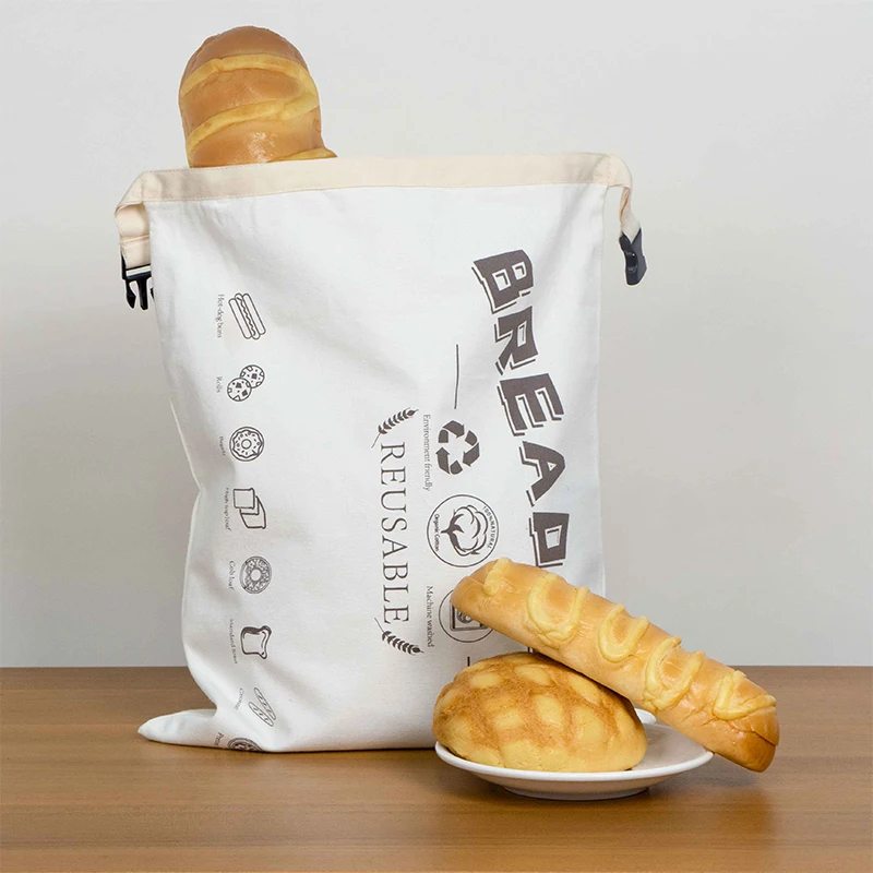 Custom Logo Reusable Bread Bag Freezer Bread Storage Bag Fresh Keeping Zipper Homemade Bread Container with Double Lining