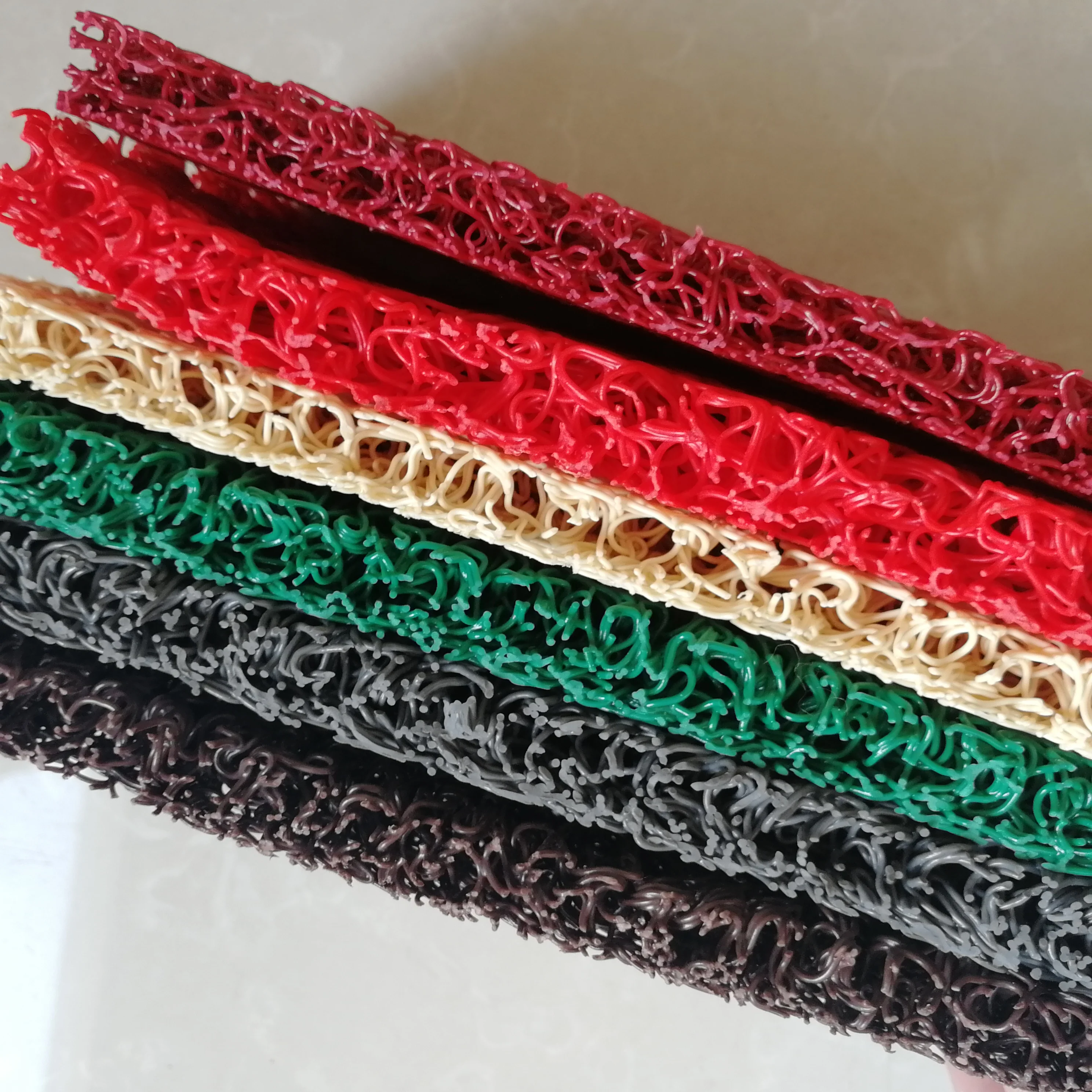 Heavy Duty Pvc Floor Coil Vinyl Loop Rubber Mat Carpet Roll WIthout Backing Mat